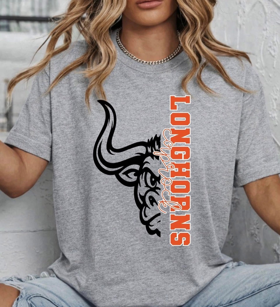 Caprock Longhorn with mascot Face