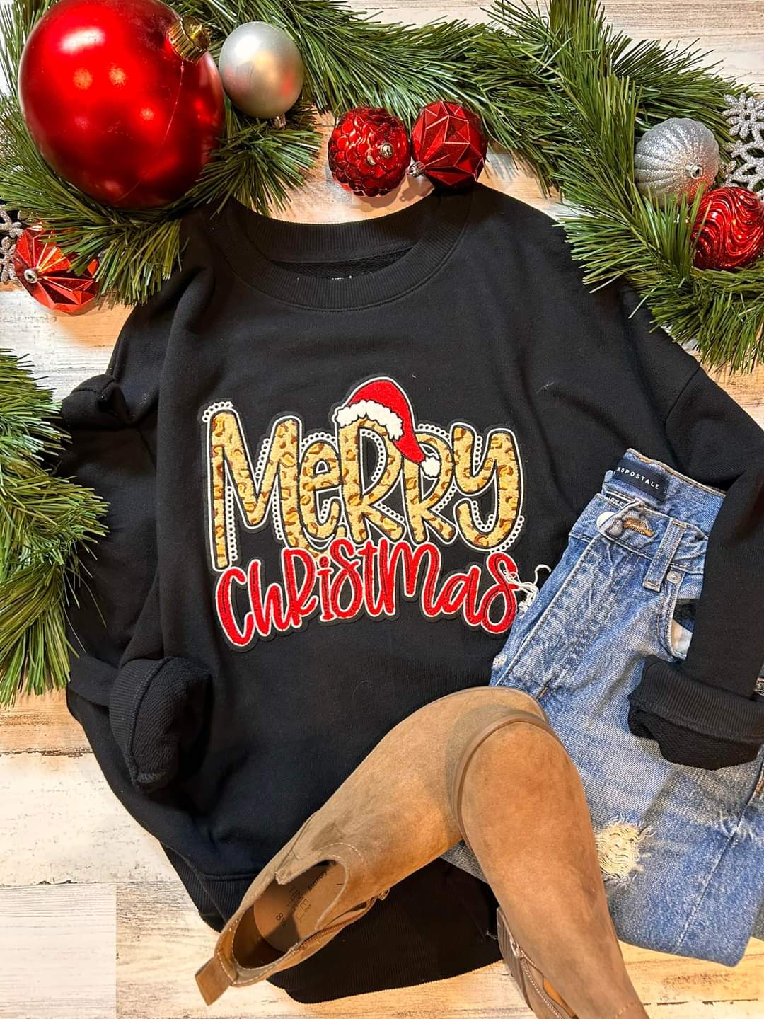 Merry Christmas with Chenille Patch