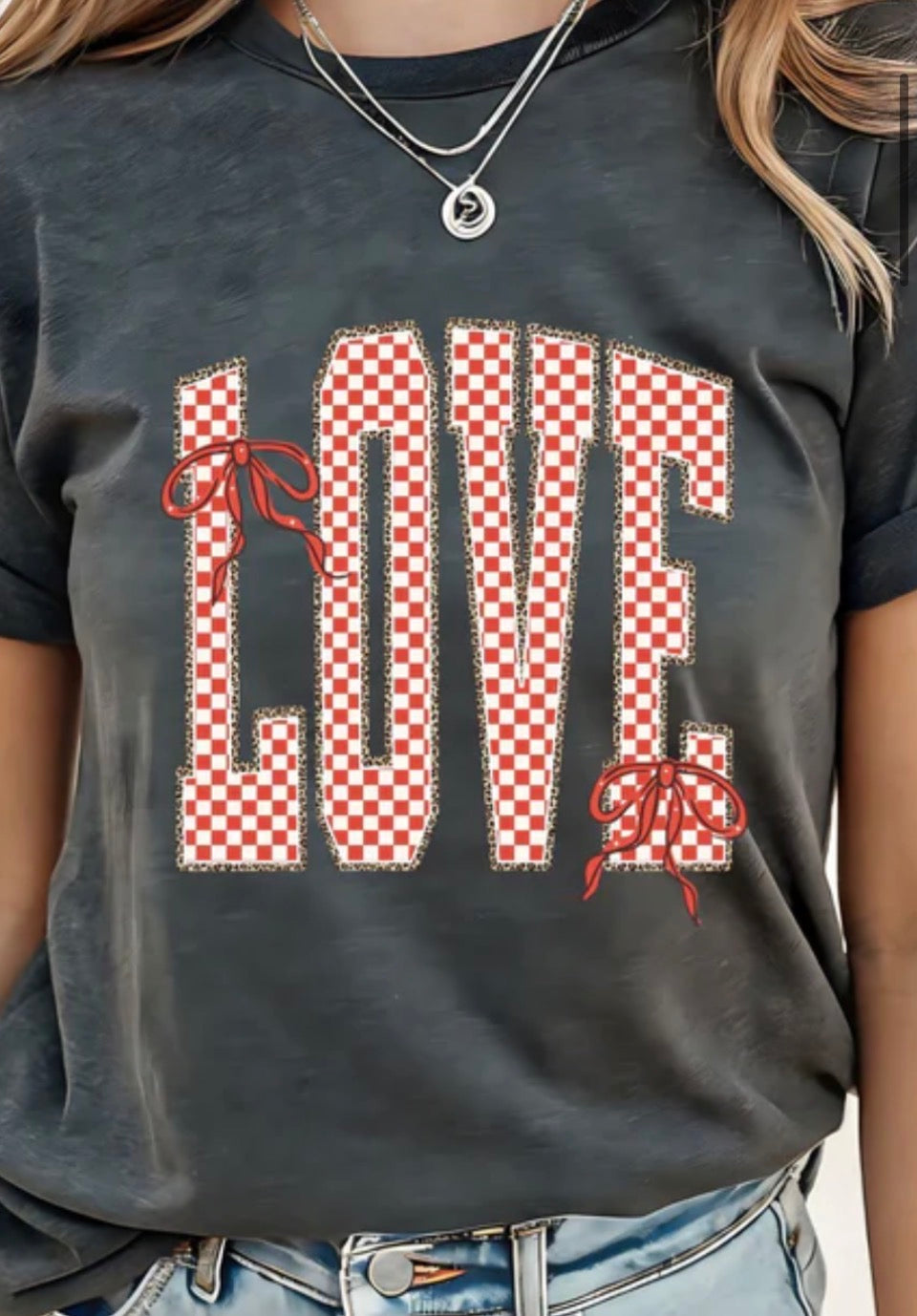 love checkered Valentines Print