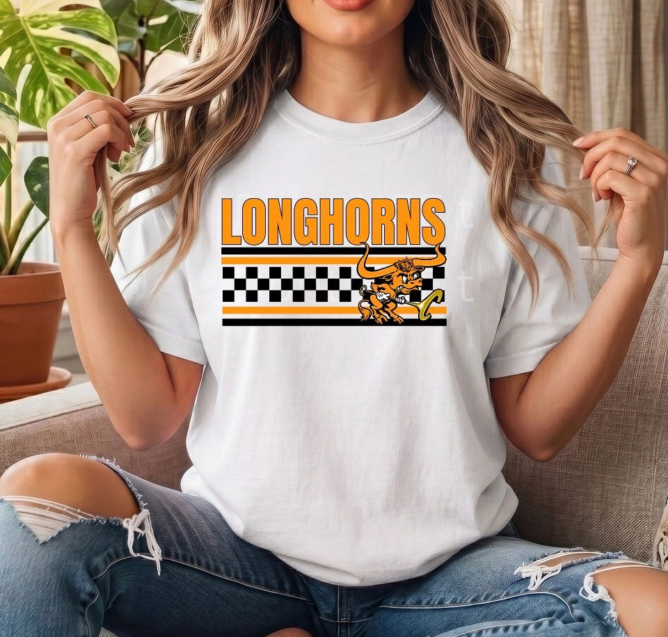 Caprock Longhorn Checkered Mascot