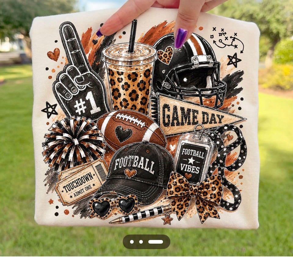 Brushstroke Leapord Game Day Football