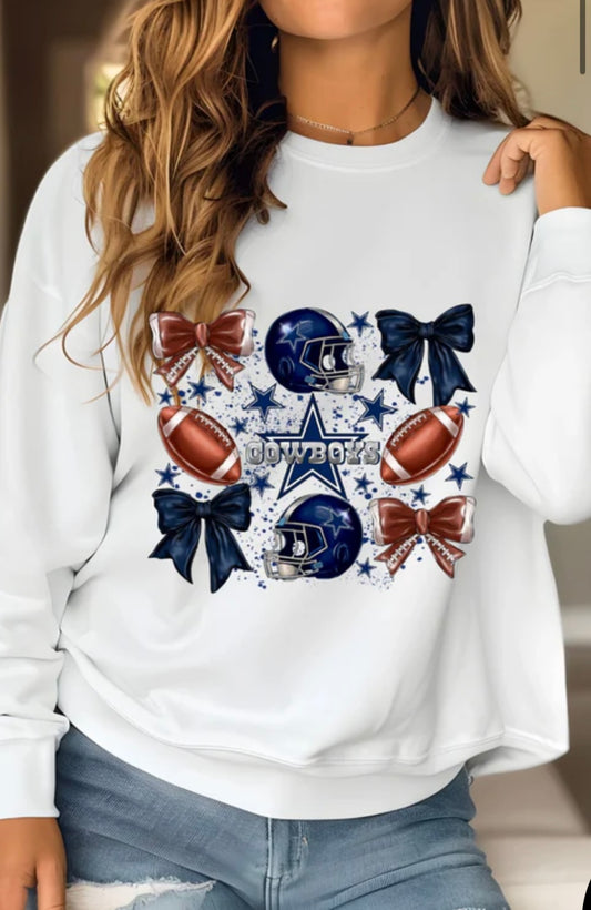Dallas Cowboy with bows and footballs