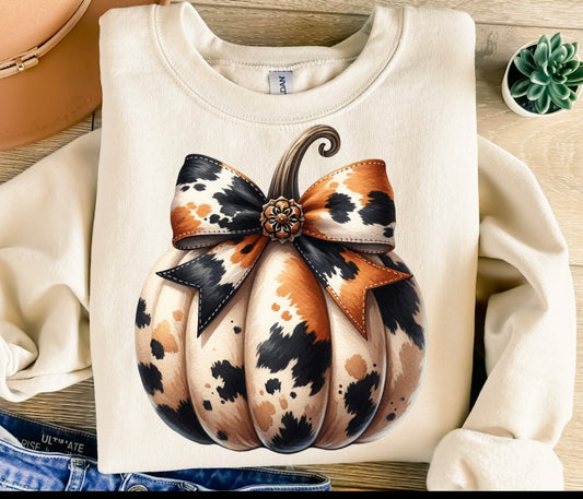 bold cow print pumpkin