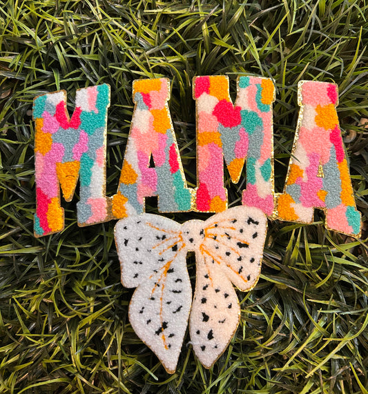 Mama patch with airbrush design