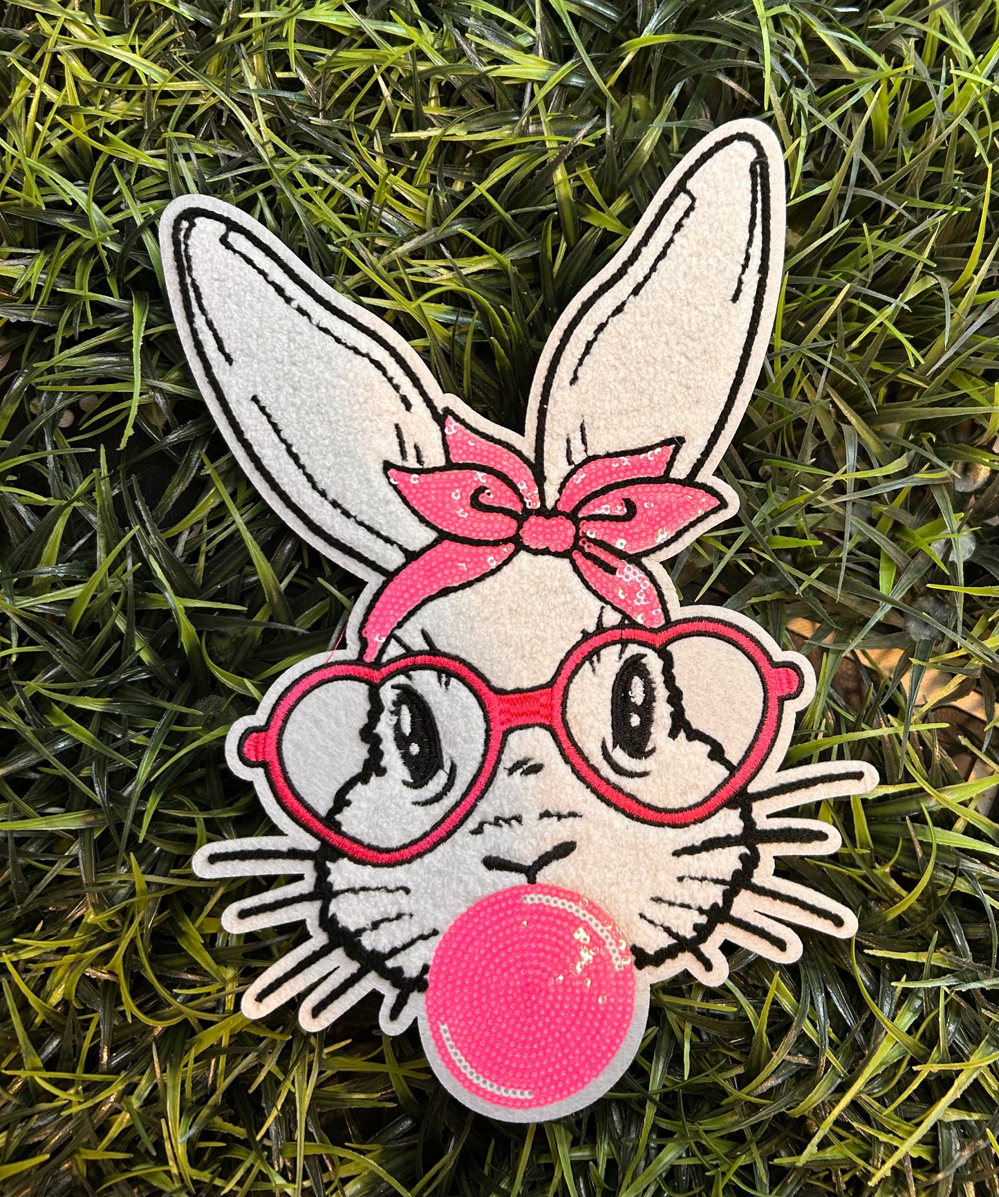 Cute Bunny with bubble sequin patch