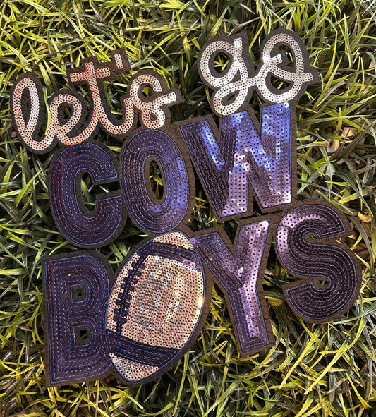 Lets go Cowboys sequin patch