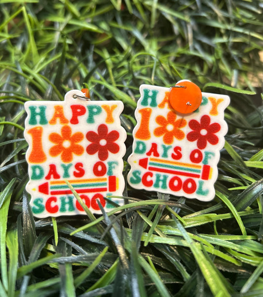 100 days of school earrings