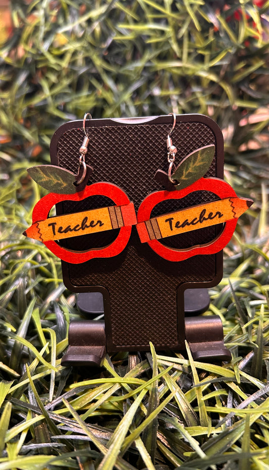 Teacher Apple Earrings