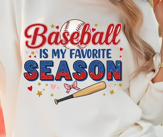 Baseball is my favorite season with red ,white,and blue