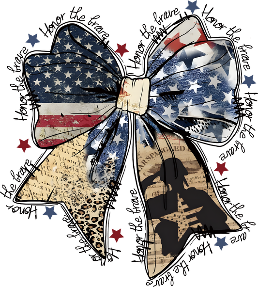 Honor The Brave bow, red,white,blue