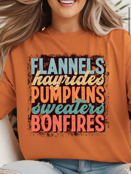 Flannels , Hayrides, Pumpkins, Sweaters, ,and Bonfires