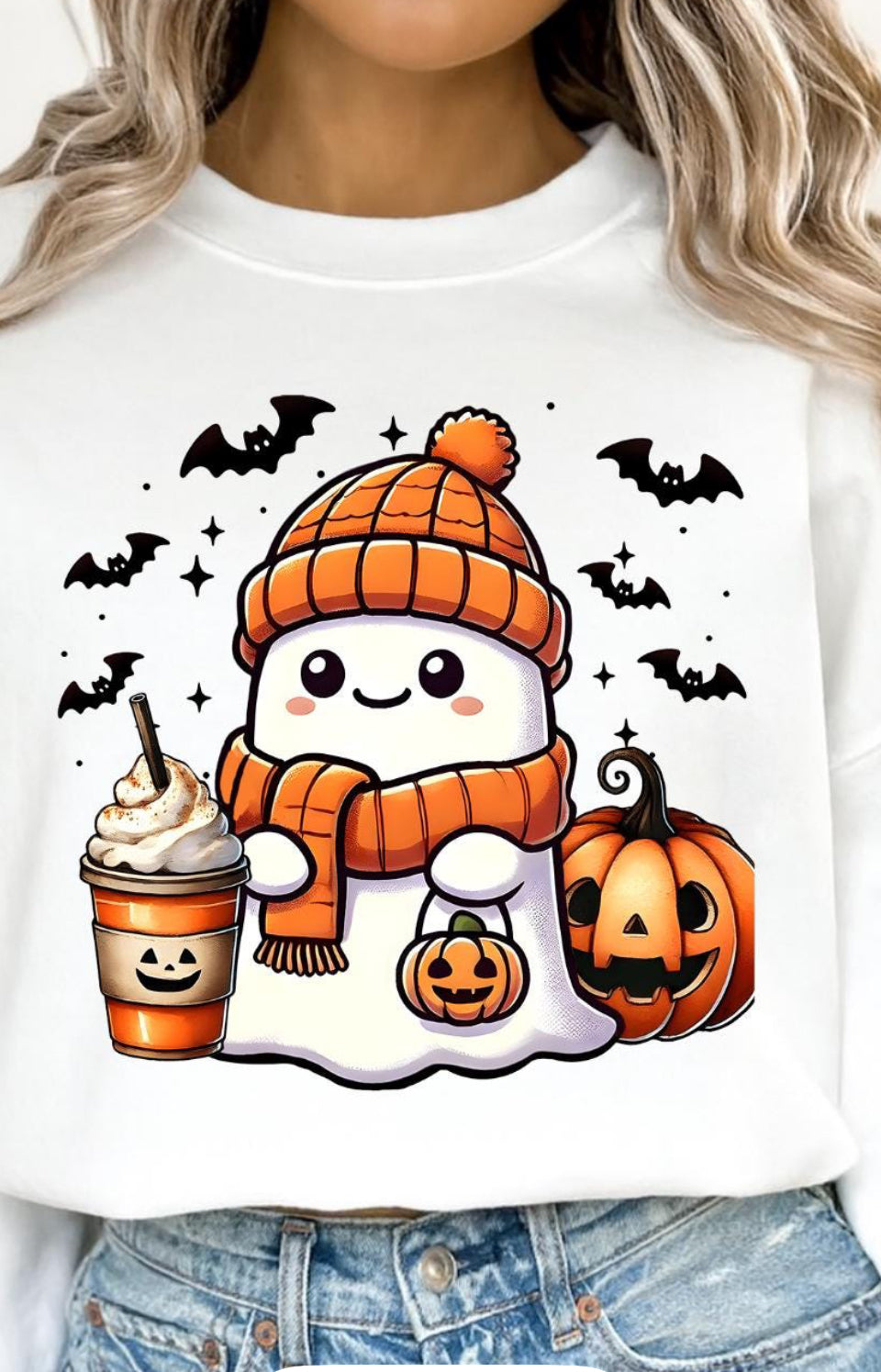 Cozy ghost with Latte and Hat