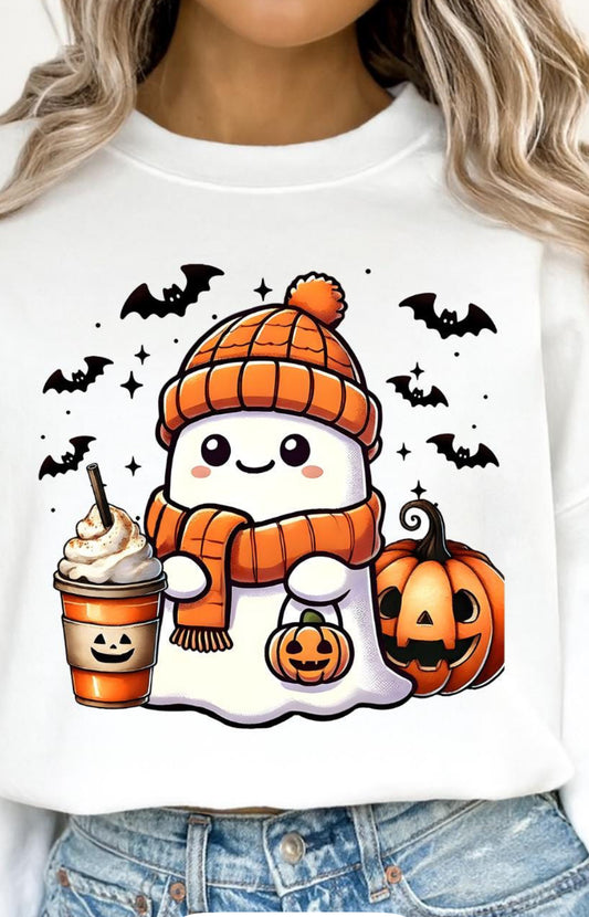 Cozy ghost with Latte and Hat