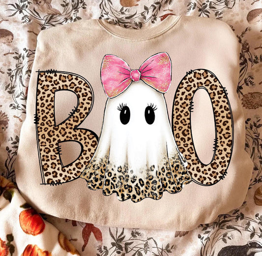 Boo leopard with Cute Ghost