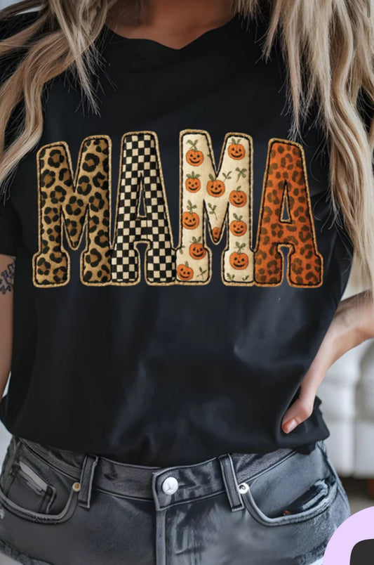 FALL MAMA LEOPARD AND PUMPKINS