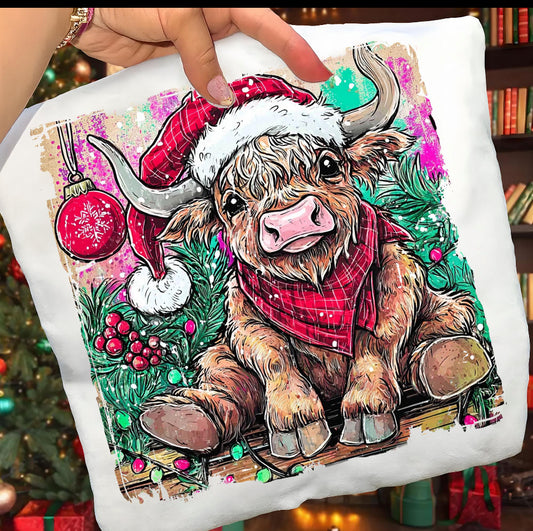 Western Christmas highland COW