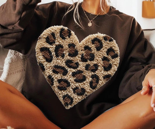 Faux leopard latch hook Heart