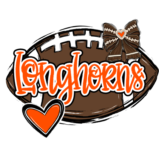 Longhorns with bow and heart